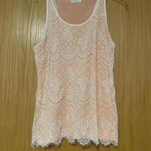 Maurices Lace Camisole - Soft Pink and White